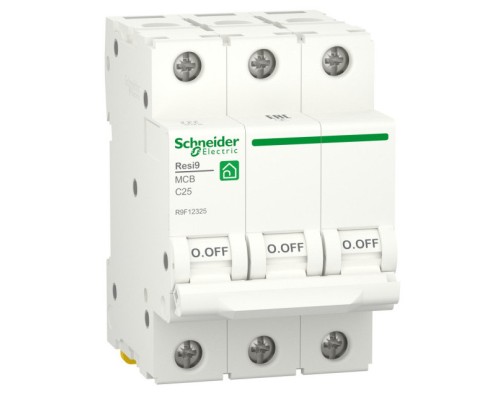 Автоматичний вимикач Schneider Electric RESI9 6kA 3P 25A C (R9F12325)