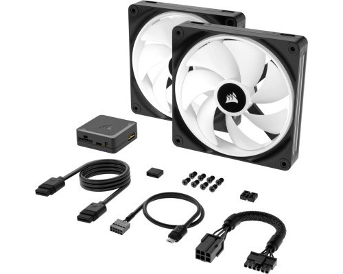 Кулер до корпусу Corsair iCUE Link QX140 RGB PWM PC Fans Starter Kit with iCUE LINK System Hub (CO-9051004-WW)