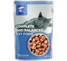 Вологий корм для кішок Mis Kiss з індичкою в соусі 100 г (4820164440162/4820111141487)