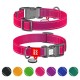Нашийник для тварин WAUDOG Nylon Mono з QR паспортом, пластиковий фастекс S рожевий (52097)