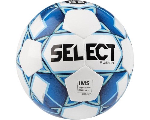 М'яч футбольний Select Fusion IMS біло-блакитний Уні 3 (5703543226412)
