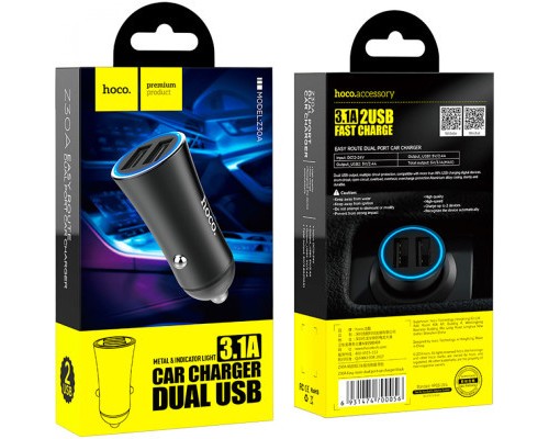 Зарядний пристрій HOCO Z30 2xUSB Black (6931474700056)