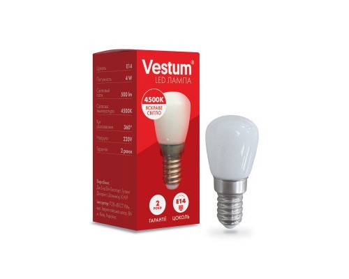 Лампочка Vestum SMD Е14 4W 4500K 220V для холодильника (1-VS-8401)