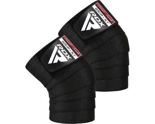 Бинт для спорту RDX на коліна K1 GYM Knee Wraps Full Black (WAH-K1FB)