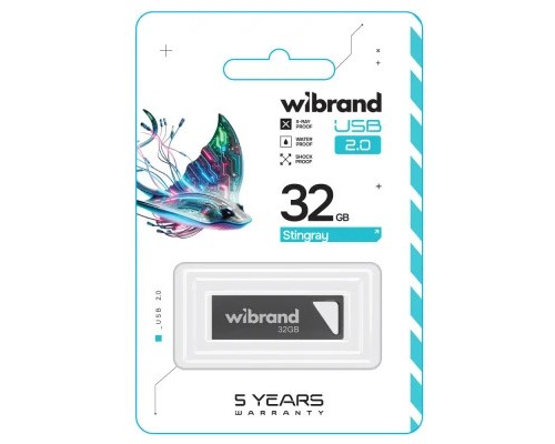 USB флеш накопичувач Wibrand 32GB Stingray Grey USB 2.0 (WI2.0/ST32U5G) 