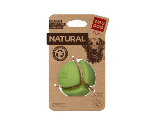 Іграшка для собак WAUDOG Fun Natural М'яч 7 см зелена (621318)