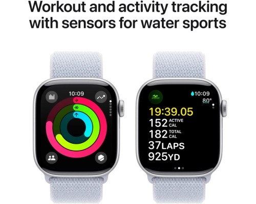 Смарт-годинник Apple Watch Series 10 GPS 42mm Silver Aluminium Case with Blue Cloud Sport Loop (MWWD3QH/A)
