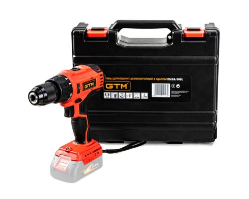 Шуруповерт GTM DSI18/60BL з ударом, 18В, 60Нм (без АКБ та ЗП) (DSI18/60BL_BARE TOOL)