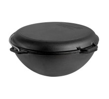 Котел туристичний Brizoll чавунний азіатський з кришкою-сковородою 10 л (KA10-2)