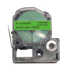 Стрічка для принтера етикеток UKRMARK E-LC4GBP, 12мм х 8м, black on green, сумісна з LC-4GBP (900508)
