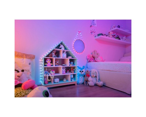Гірлянда Twinkly Smart LED, Strings USB 200 Heart-shaped RGB LEDs, Green Wire, USB-C 12м (TWKH200RGB-G)