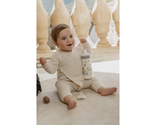 Пляшечка для годування Suavinex Wonderland 270 мл, фізіологічна, середній потік, блакитна (308749)