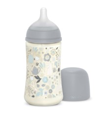 Пляшечка для годування Suavinex Wonderland 270 мл, фізіологічна, середній потік, блакитна (308749)