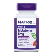 Амінокислота Natrol Мелатонін швидкорозчинний, 5 мг, смак полуниці, Melatonin (NTL07168)