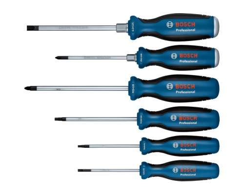 Викрутка Bosch набір 6шт, SL 3.5, 6.5 мм, Т15х75мм, Т20х100мм, PH1x100мм, PZ2x125 мм (1.600.A02.CV3)