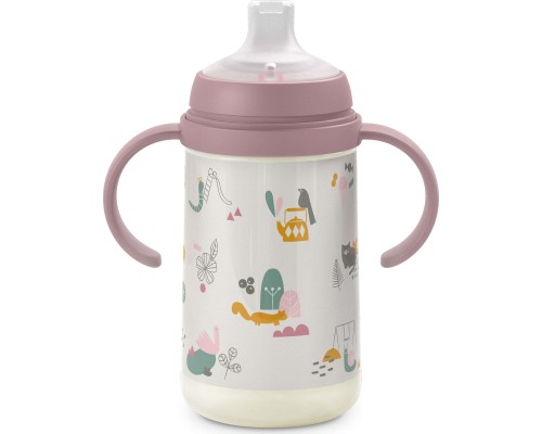 Поїльник-непроливайка Suavinex A walk in the park з силіконовим носиком, 270 мл, +6 місяців, рожева (308289)