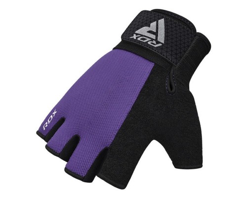 Рукавички для фітнесу RDX W1 Half Purple Plus M (WGA-W1HPR-M+)