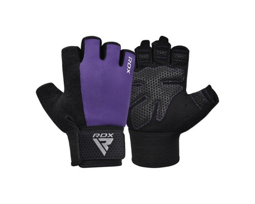 Рукавички для фітнесу RDX W1 Half Purple Plus M (WGA-W1HPR-M+)