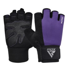 Рукавички для фітнесу RDX W1 Half Purple Plus M (WGA-W1HPR-M+)