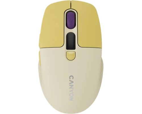 Мишка Canyon MW-26 LCD Silent Wireless/Bluetooth Yellow (CNS-CMSW26Y)