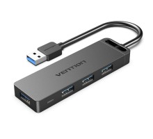 Концентратор Vention USB 3.0 to 4xUSB 3.0 Hub With Power Supply 0.15m black (CHLBB)