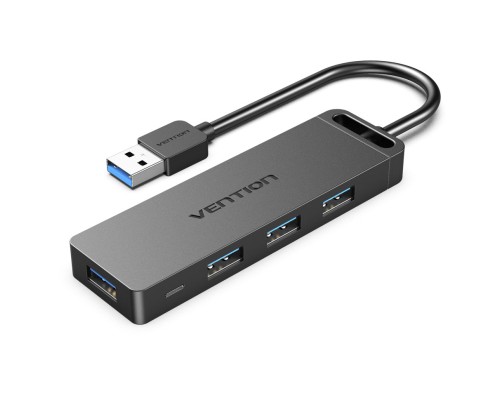 Концентратор Vention USB 3.0 to 4xUSB 3.0 Hub With Power Supply 0.15m black (CHLBB)