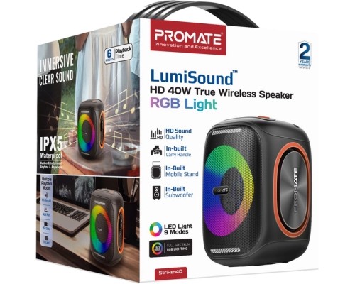 Акустична система Promate Strike-40 40W Black (strike-40)
