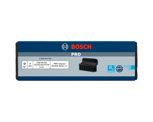 Набір головок Bosch Professional ударних торцевих Deep 9шт, 3/8
