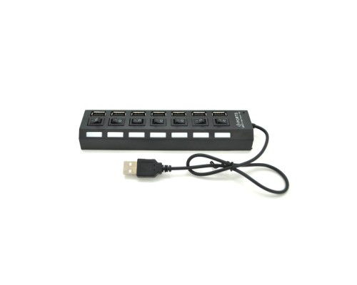 Концентратор Voltronic USB 2.0 to 7xUSB with switches black (YT-H7SHS-B)
