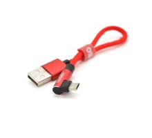Дата кабель USB 2.0 AM to Micro 5P 0.2m 2.4A black VEGGIEG (YT-UA-20R)