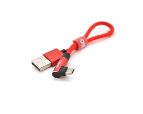 Дата кабель USB 2.0 AM to Micro 5P 0.2m 2.4A black VEGGIEG (YT-UA-20R)