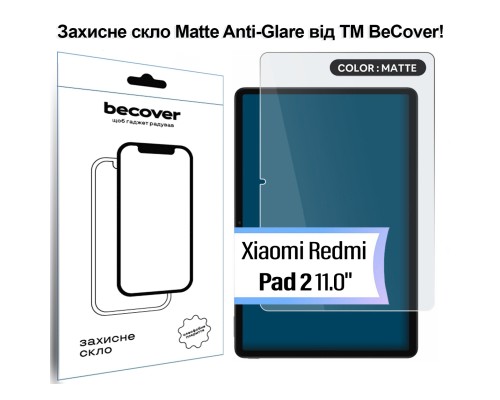 Скло захисне BeCover Matte Anti-Glare Xiaomi Redmi Pad 2 11.0