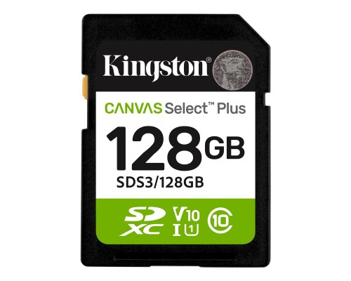 Карта пам'яті Kingston 128GB SDXC class 10 UHS-I V10 A1 Canvas Select Plus (SDS3/128GB) Карта пам'яті Kingston 128GB SDXC class 10 UHS-I V10 A1 Canvas Select Plus (SDS3/128GB)