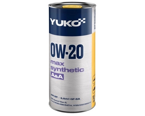 Моторна олива Yuko MAX SYNTHETIC A&A 0W-20 API SP 1л (4823110400913)