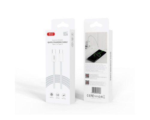 Дата кабель USB-C to USB-C 1.5m 60W white XO (NBQ260B_С_White)