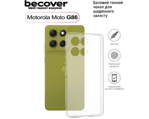 Чохол до мобільного телефона BeCover Silicone Motorola Moto G86 Transparent (713769)