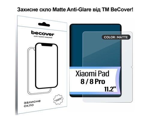Скло захисне BeCover Matte Anti-Glare Xiaomi Pad 8 / 8 Pro 11.2