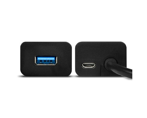 Концентратор AXAGON USB 3.1 to 4xUSB 3.0 1.2m + cable USB to Micro 5P black (HUE-S2BL)