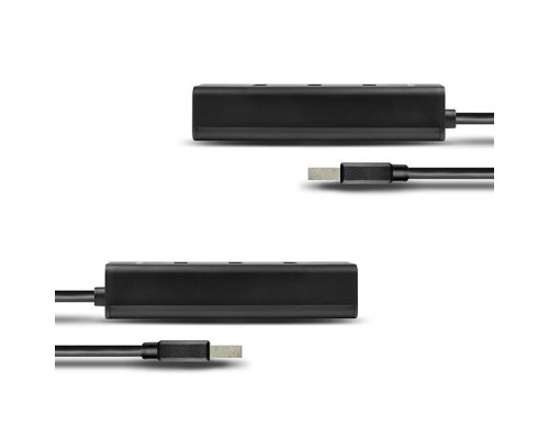 Концентратор AXAGON USB 3.1 to 4xUSB 3.0 1.2m + cable USB to Micro 5P black (HUE-S2BL)