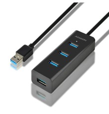 Концентратор AXAGON USB 3.1 to 4xUSB 3.0 1.2m + cable USB to Micro 5P black (HUE-S2BL)