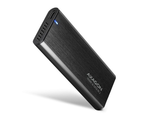 Кишеня зовнішня AXAGON USB-C 3.2 Gen 2 metal box for M.2 NVMe & SATA SSD RAW (EEM2-SB2)