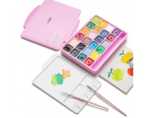 Гуашеві фарби HIMI Jelly Cup 24 кольори по 30мл, рожевий пл (6974712453642)