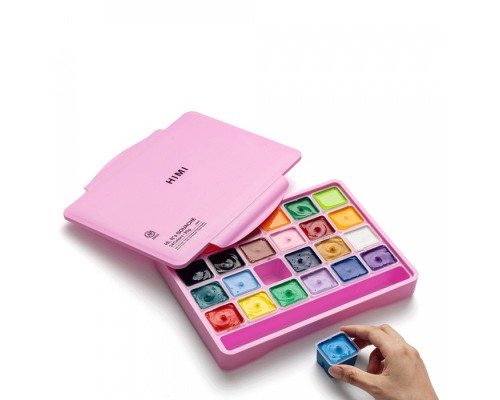 Гуашеві фарби HIMI Jelly Cup 24 кольори по 30мл, рожевий пл (6974712453642)