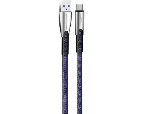 Дата кабель USB 2.0 AM to Type-C 1.0m zinc alloy blue ColorWay (CW-CBUC012-BL)