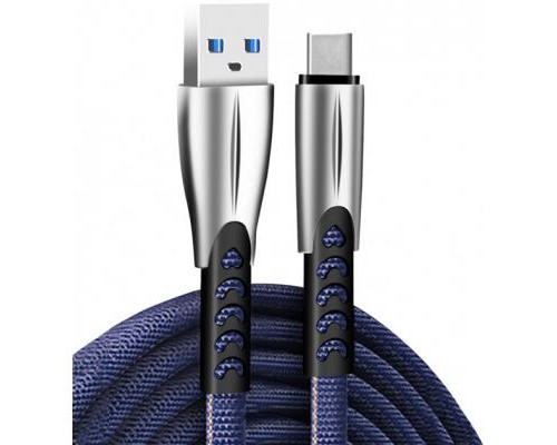 Дата кабель USB 2.0 AM to Type-C 1.0m zinc alloy blue ColorWay (CW-CBUC012-BL)