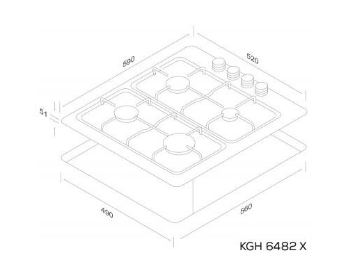 Варочна поверхня Kernau KGH 6482 X