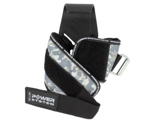 Гаки для тяги на зап'ястя Power System Hooks Camo PS-3370 Black/Grey L (PS_3370_Black/Grey L)