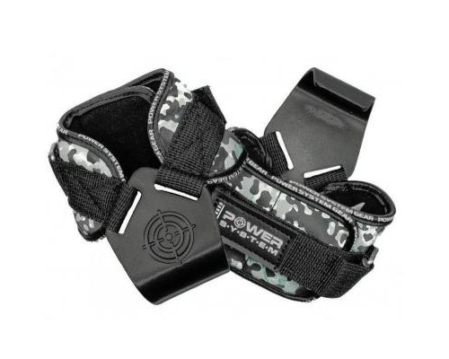 Гаки для тяги на зап'ястя Power System Hooks Camo PS-3370 Black/Grey L (PS_3370_Black/Grey L)
