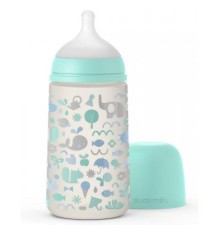 Пляшечка для годування Suavinex Memories Історії малюків 270 мл. зелена (307065)