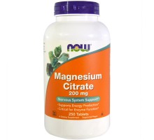 Мінерали Now Foods Цитрат Магнію 200мг, 250 таблеток (NOW-01292)
